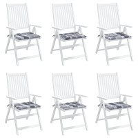 Produktbild för Stolsdynor 6 st grårutig 50x50x4 cm oxfordtyg