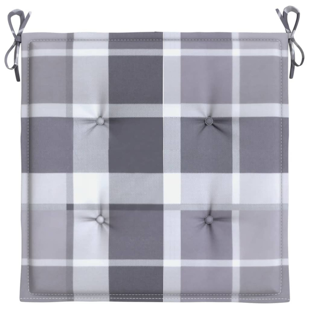 Produktbild för Stolsdynor 6 st grårutig 50x50x4 cm oxfordtyg