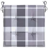 Produktbild för Stolsdynor 6 st grårutig 50x50x4 cm oxfordtyg