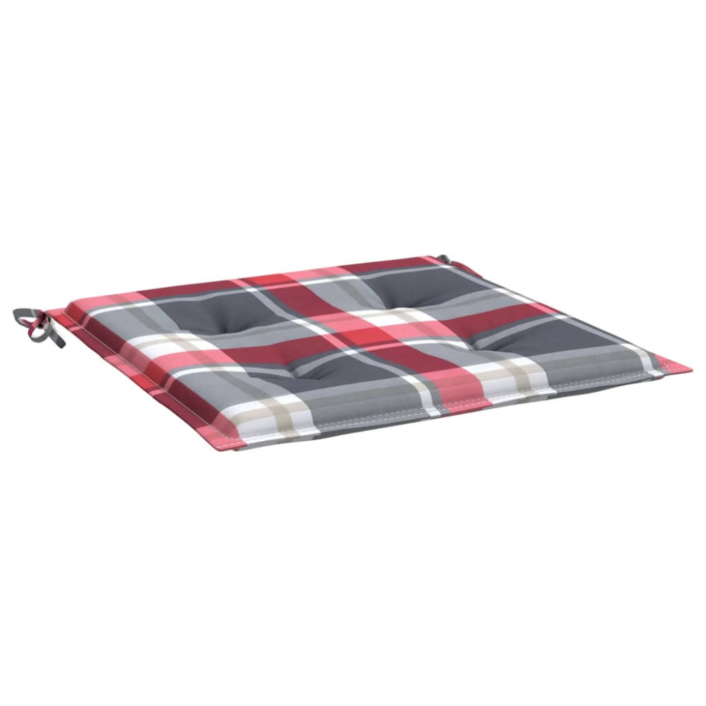 Produktbild för Stolsdynor 2 st rödrutig 50x50x4 cm oxfordtyg