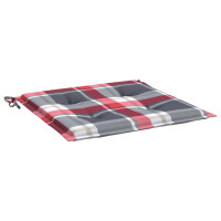 Produktbild för Stolsdynor 2 st rödrutig 50x50x4 cm oxfordtyg