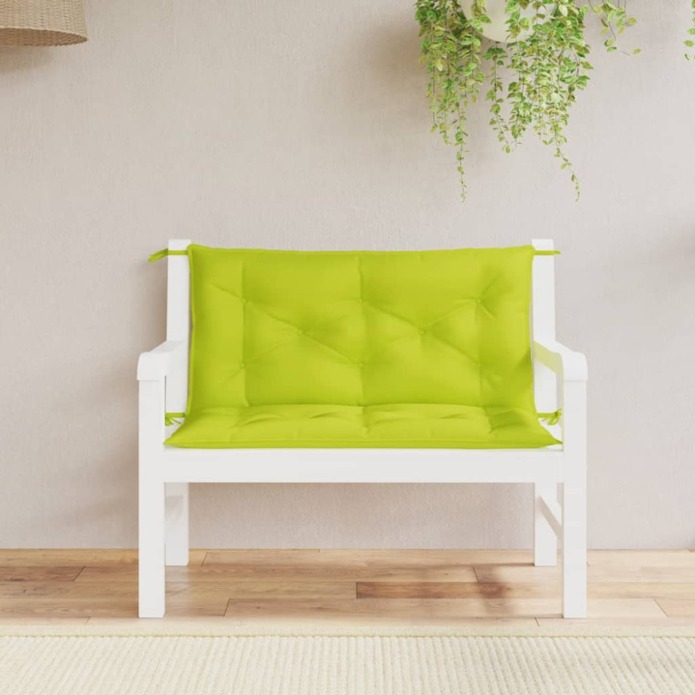 Produktbild för Bänkdyna för trädgården ljusgrön 100x(50+50)x7 cm oxfordtyg