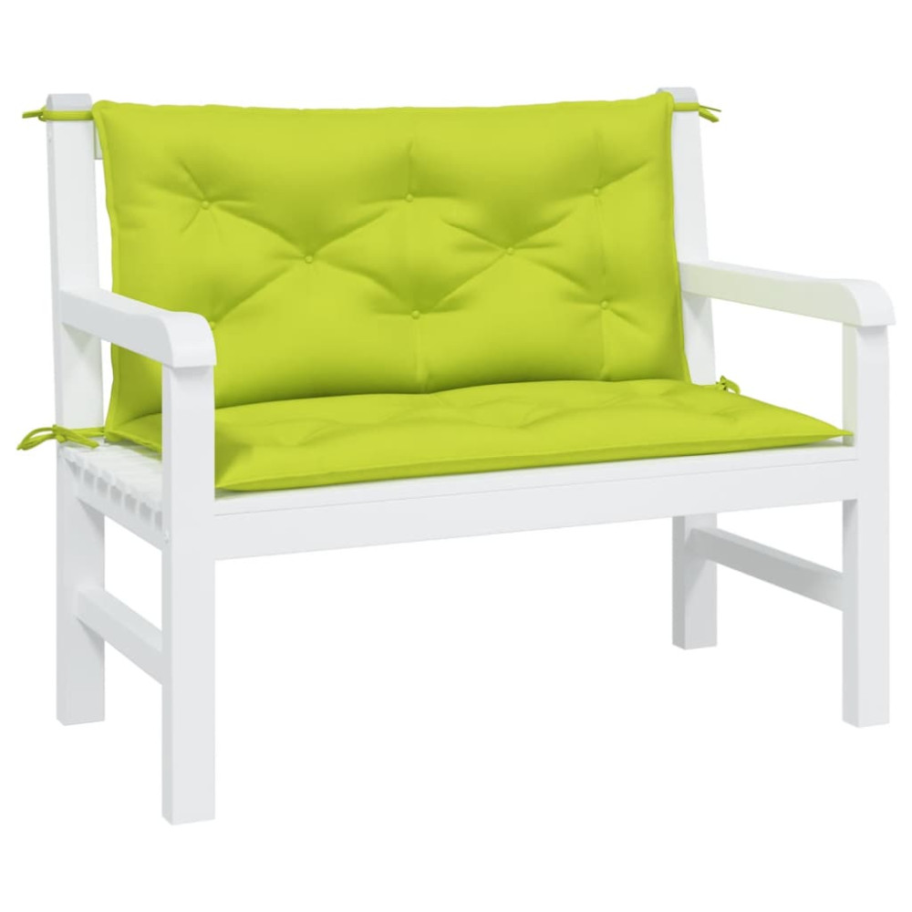 Produktbild för Bänkdyna för trädgården ljusgrön 100x(50+50)x7 cm oxfordtyg