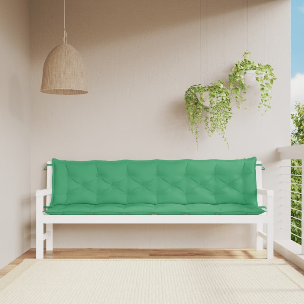 Produktbild för Bänkdyna för trädgården grön 200x(50+50)x7 cm oxfordtyg