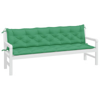 Produktbild för Bänkdyna för trädgården grön 200x(50+50)x7 cm oxfordtyg
