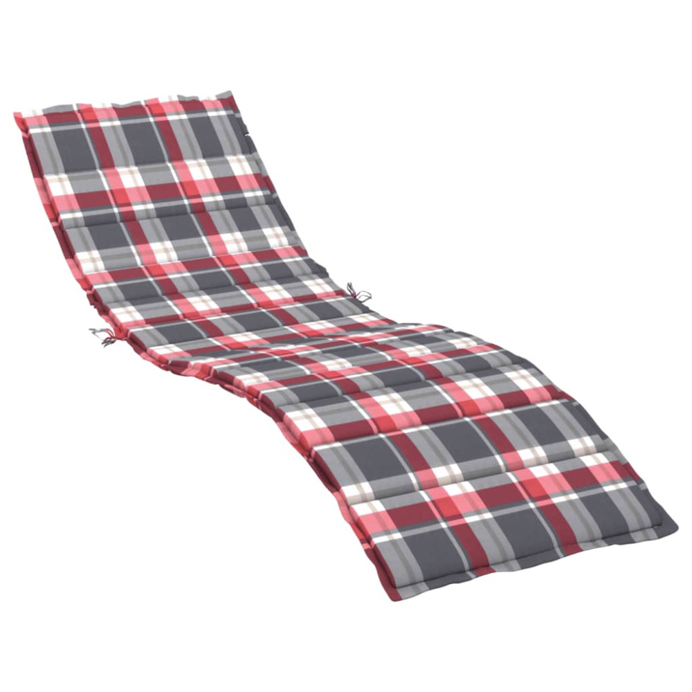 Produktbild för Solsängsdyna rödrutig 200x70x3 cm oxfordtyg