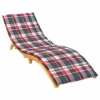 Produktbild för Solsängsdyna rödrutig 200x70x3 cm oxfordtyg