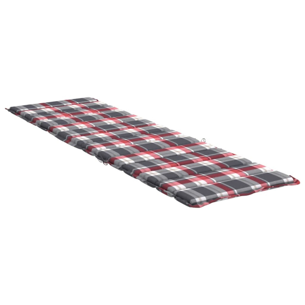 Produktbild för Solsängsdyna rödrutig 200x70x3 cm oxfordtyg