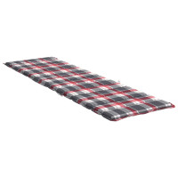 Produktbild för Solsängsdyna rödrutig 200x70x3 cm oxfordtyg