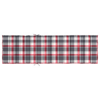Produktbild för Solsängsdyna rödrutig 200x70x3 cm oxfordtyg