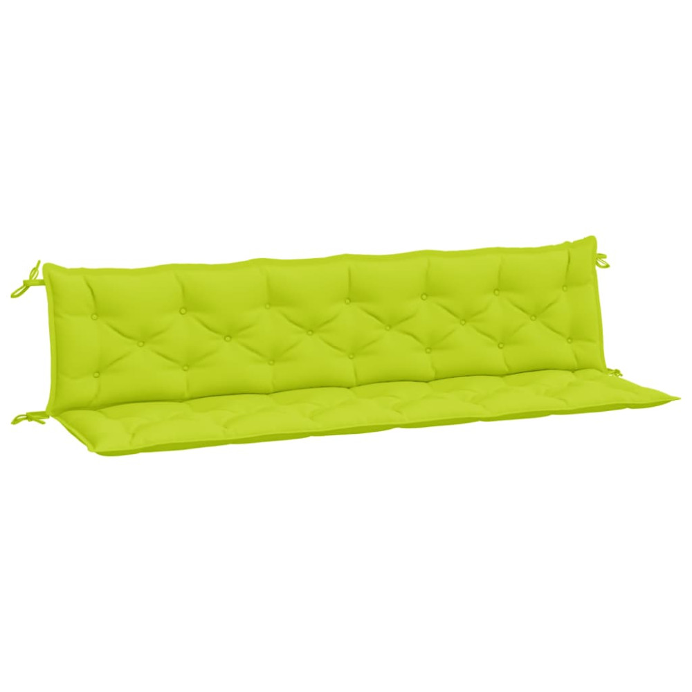 Produktbild för Bänkdyna för trädgården ljusgrön 200x(50+50)x7 cm oxfordtyg