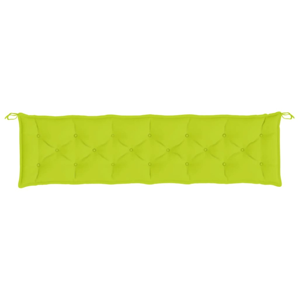 Produktbild för Bänkdyna för trädgården ljusgrön 200x(50+50)x7 cm oxfordtyg