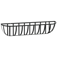 Produktbild för Blomlådor 2 st med kokosfibrer svart 91x20x23 cm stål