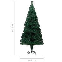 Produktbild för Plastgran med fot grön 240 cm fiberoptik