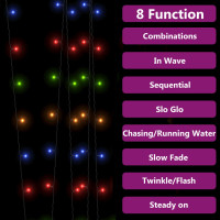 Produktbild för Soldriven ljusslinga 5 st 5x200 lysdioder flerfärgad inne/ute