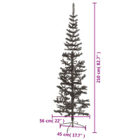 Produktbild för Julgran smal svart 210 cm