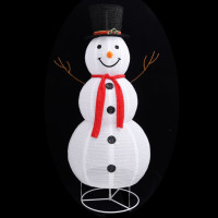Produktbild för Dekorativ snögubbe med LED lyxigt tyg 180 cm
