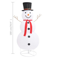 Produktbild för Dekorativ snögubbe med LED lyxigt tyg 180 cm