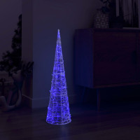 Produktbild för Ljuskon LED pyramid akryl blå 90 cm