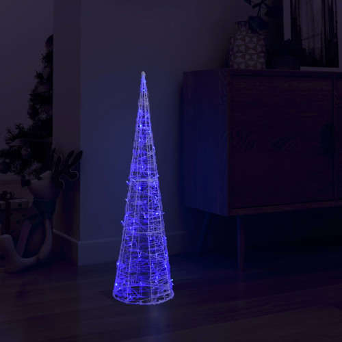 vidaXL Ljuskon LED pyramid akryl blå 90 cm