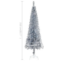 Produktbild för Plastgran smal silver 210 cm