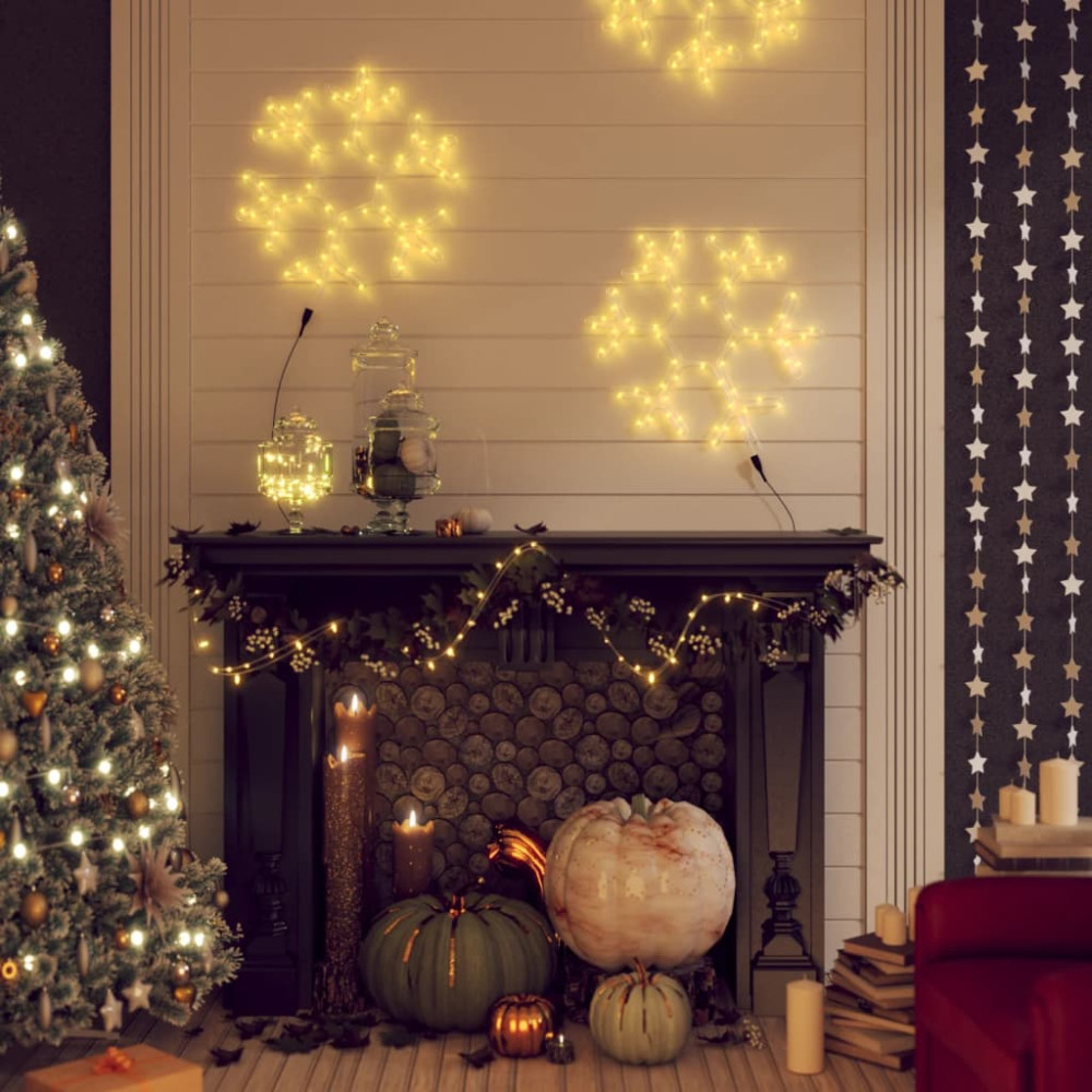 Produktbild för Snöflinga ljusslinga med 72 LED varmvit 38x37 cm