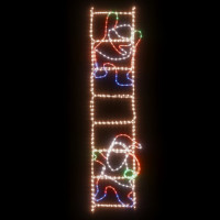 Produktbild för Ljusslinga tomte på stege med 552 LED 50x200 cm