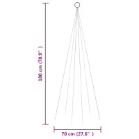 Produktbild för Julgran på flaggstång kallvit 108 LEDs 180 cm