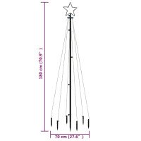 Produktbild för Julgran med markspett 108 färgglada lysdioder 180 cm