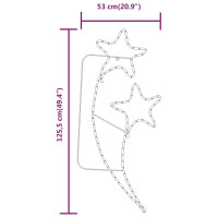 Produktbild för Stjärnformade ljusslingor 2 st varmvit 125,5x53x4,5 cm