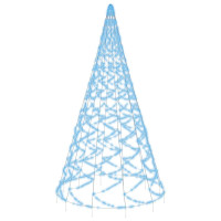 Produktbild för Julgran på flaggstång blå 3000 LEDs 800 cm