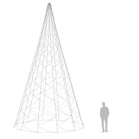 Produktbild för Julgran på flaggstång blå 3000 LEDs 800 cm