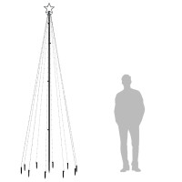 Produktbild för Julgran med markspett 310 kallvita lysdioder 300 cm