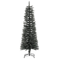 Produktbild för Smal plastgran med fot grön 120 cm PVC