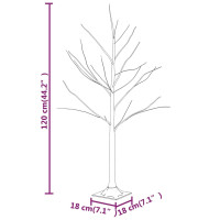 Produktbild för Björkträd med LED varmvit 48 LEDs 120 cm