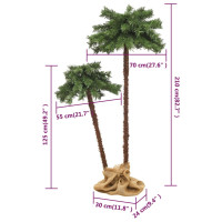 Produktbild för Konstpalm dubbel med LEDs 125 cm & 210 cm