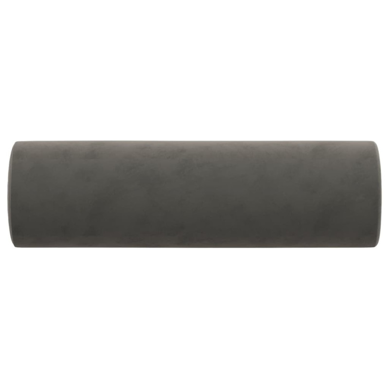 Produktbild för Prydnadskuddar 2 st mörkgrå Ø15x50 cm sammet