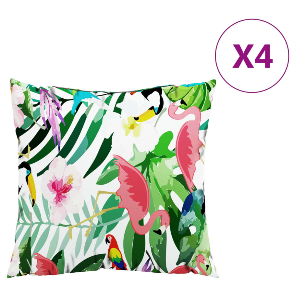 Produktbild för Prydnadskuddar 4 st flerfärgade 60x60 cm tyg