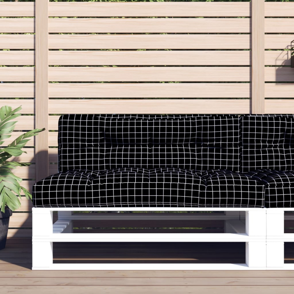 Produktbild för Palldyna svartrutig 120x40x12 cm tyg