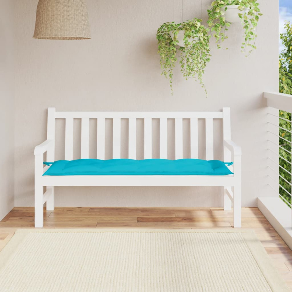 Produktbild för Bänkdyna för trädgården turkos 150x50x7 cm oxfordtyg