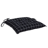 Produktbild för Stolsdynor 4 st svartrutig 50x50x7 cm oxfordtyg
