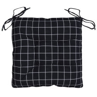 Produktbild för Stolsdynor 4 st svartrutig 50x50x7 cm oxfordtyg