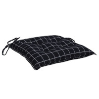 Produktbild för Stolsdynor 2 st svartrutig 50x50x7 cm oxfordtyg