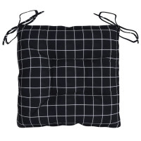 Produktbild för Stolsdynor 2 st svartrutig 50x50x7 cm oxfordtyg