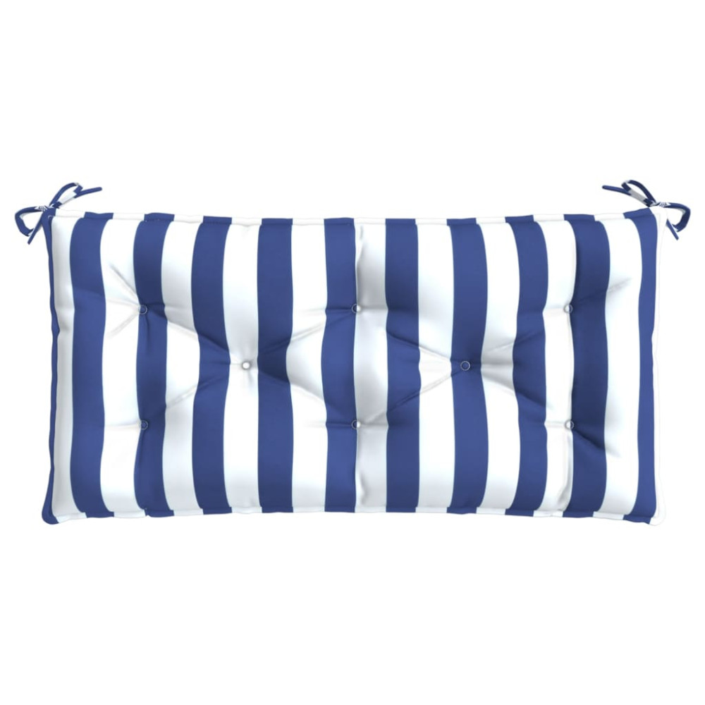 Produktbild för Bänkdyna blå&vit randig 110x50x7 cm tyg