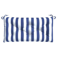 Produktbild för Bänkdyna blå&vit randig 110x50x7 cm tyg