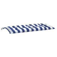 Produktbild för Bänkdyna blå&vit randig 110x50x7 cm tyg