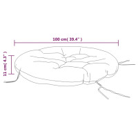 Produktbild för Rund dyna blå & vit randig Ø 100x11 cm oxfordtyg