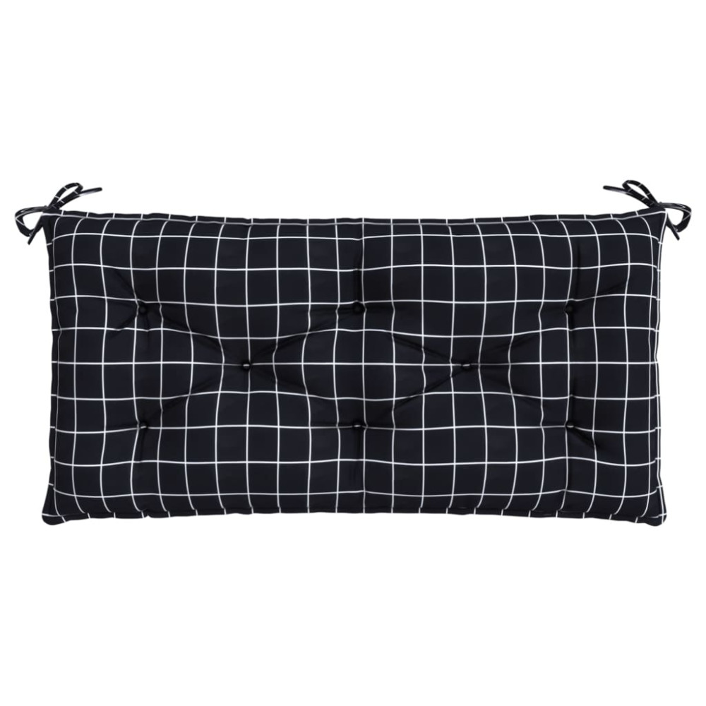 Produktbild för Bänkdyna svartrutig 110x50x7 cm tyg
