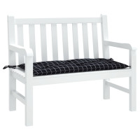 Produktbild för Bänkdyna svartrutig 110x50x7 cm tyg